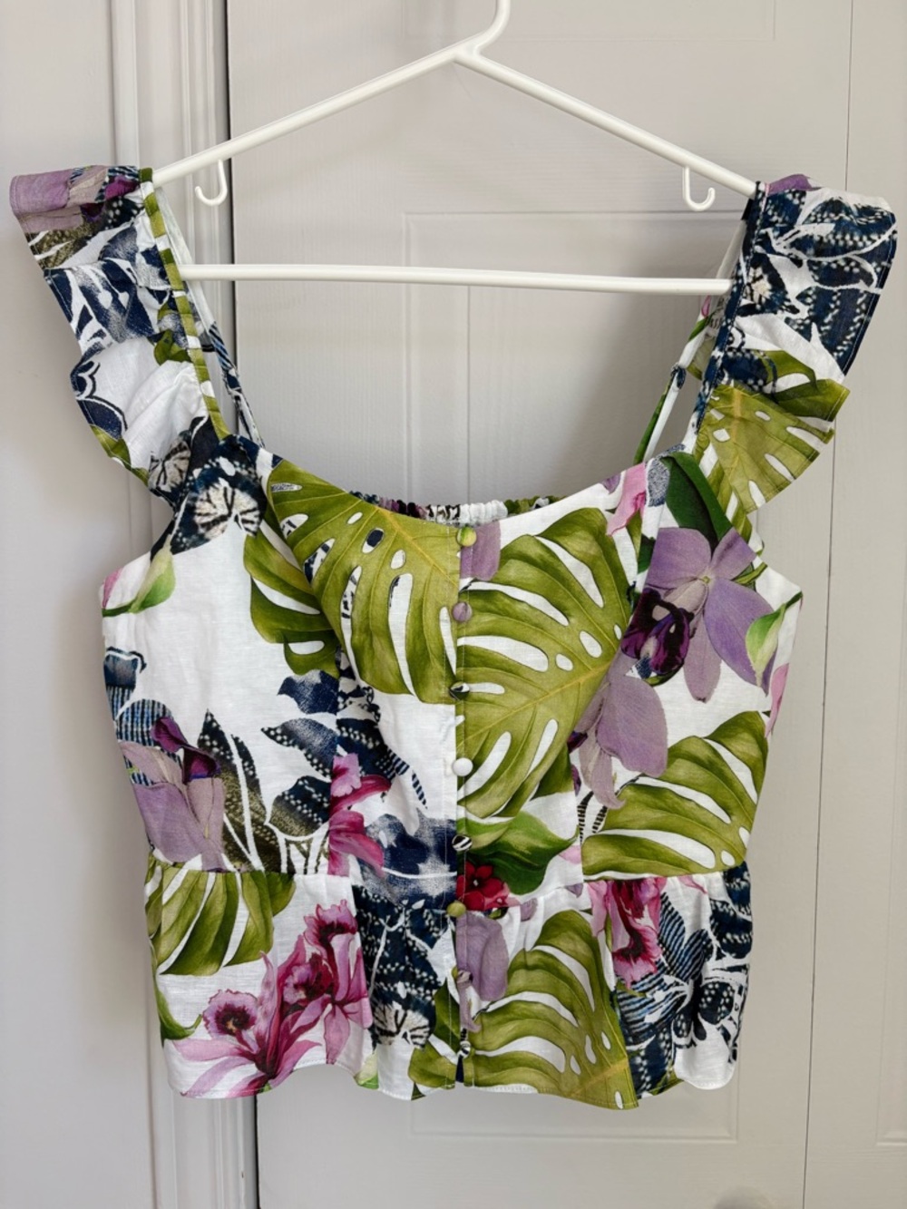 Guess Tropical Floral Peplum Top
